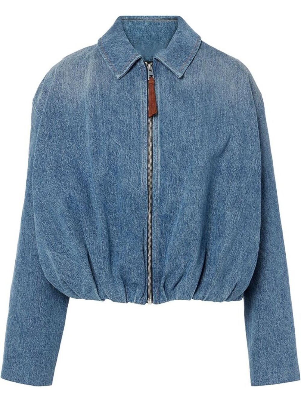 Stylish Women's Denim Bomber Jacket - Draped Zip-Up Jean Outerwear for Casual